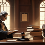 A striking visual contrast between the traditional legal profession and its modern evolution. On the left, a sepia-toned, classic courtroom scene with a lawyer poring over large, dusty law books and a solemn judge. On the right, a brightly lit, futuristic setting showcasing a contemporary lawyer interacting with holographic data, AI-powered legal software on multiple screens, and secure digital networks. A glowing, dynamic bridge or transition should connect these two distinct eras, symbolizing the rapid transformation of the legal world.